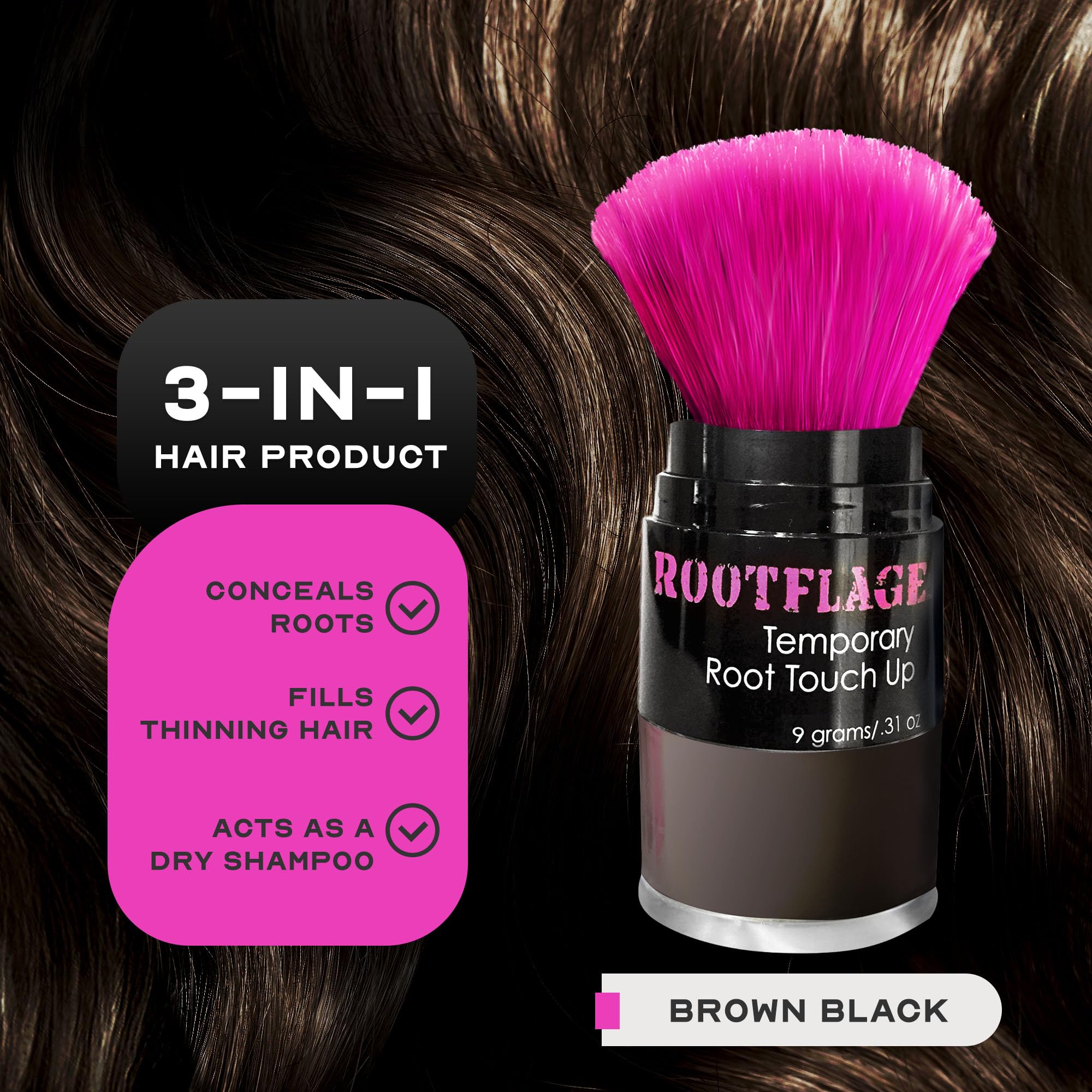 Root Touch Up Powder for Brown & Black Hair - Instant Temporary Hair Root Concealer, Hairline Filler & Cover Up Powder | Perfect for Gray Coverage, Root Maintenance & Quick Touch-Ups Between Salon Visits