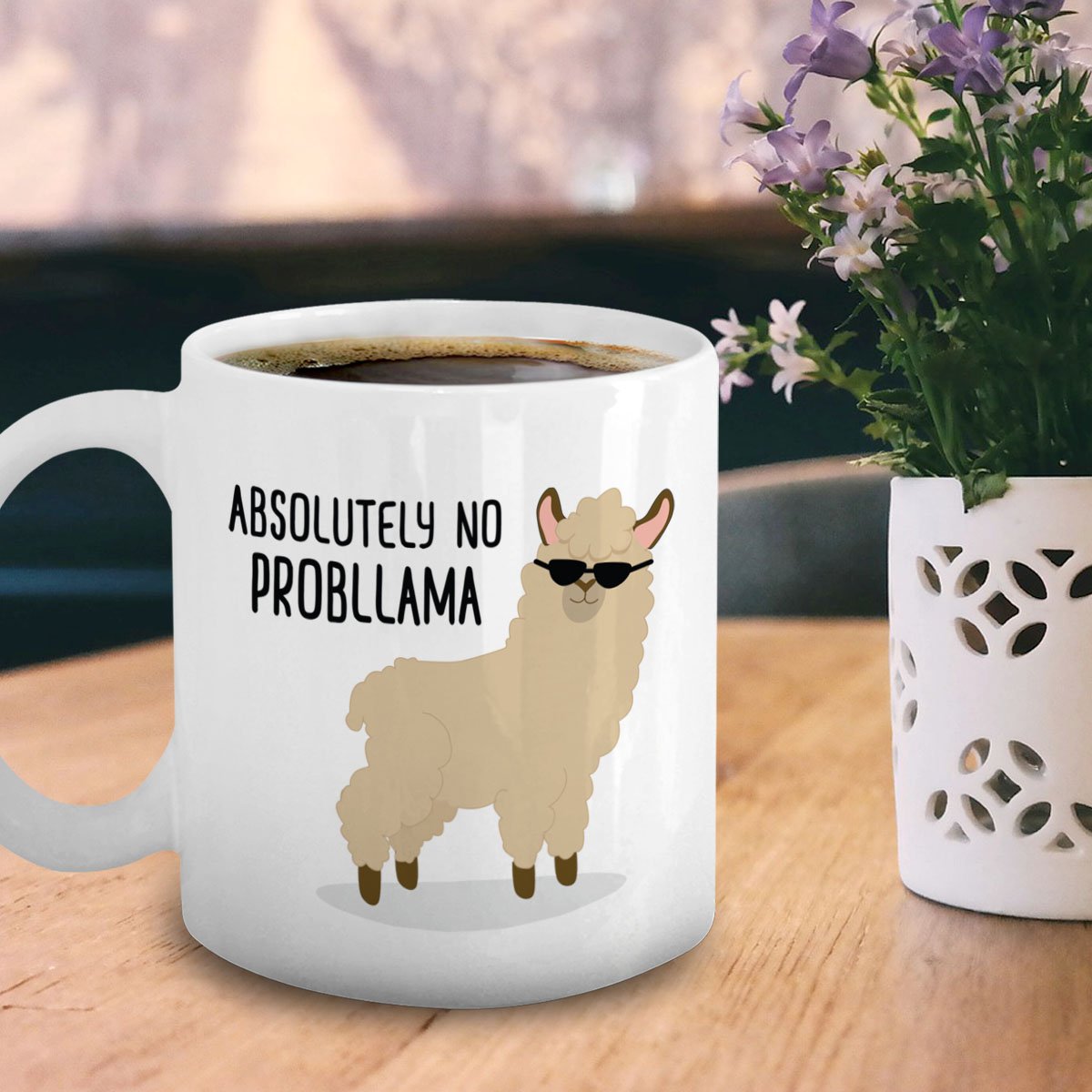 No Prob Llama Mug - Funny Llama Themed Coffee Cup - Perfect Gift for Llama Lovers - Great for Office, Home & Camping Use
