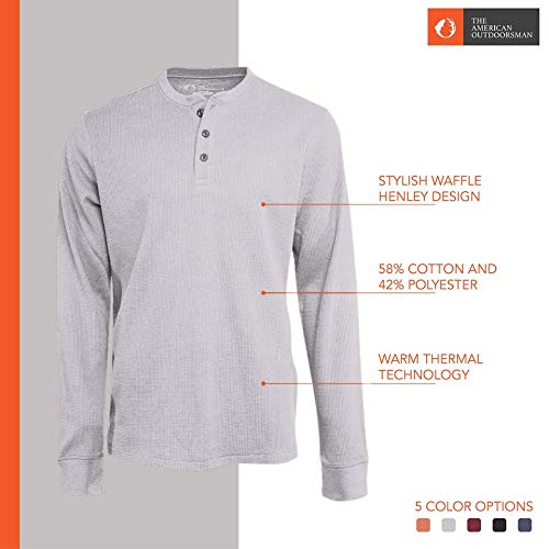 Best Men's Long-Sleeve Waffle Henley Shirts for Outdoor Adventures - Comfortable & Durable American Outdoorsman Shirt for Hiking, Camping & Casual Wear