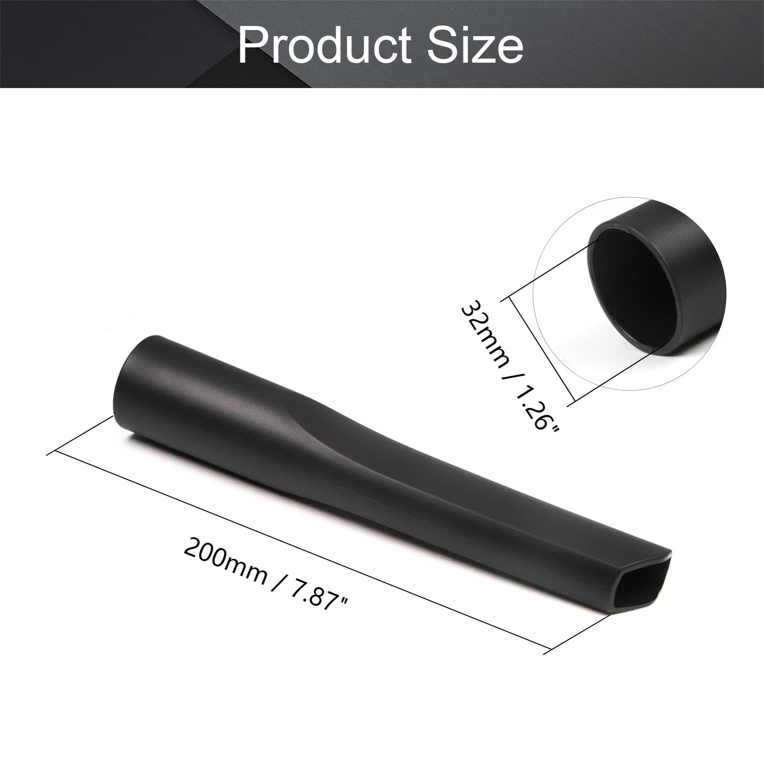 Othmro 2-Pack 200mm Flat Crevice Tool - Universal Vacuum Cleaner Accessory with Quick Release, 32mm Nozzle Head - Perfect for Tight Spaces, Corners & Home Cleaning (Black PP Plastic)