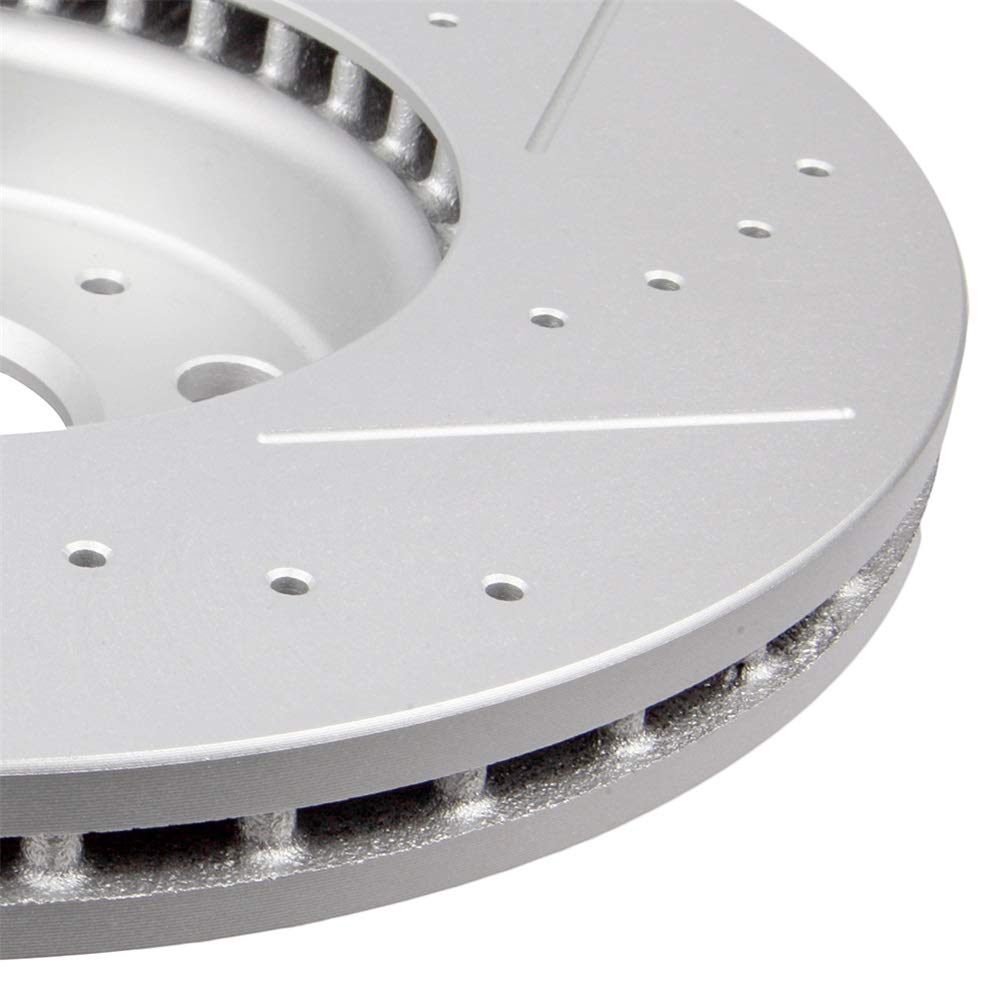 OCPTY Front & Rear Brake Rotors Kit - Compatible with Audi A3 (2010-2012), VW Beetle (2013-2015, 2018), VW Eos (2016), VW Golf (2014-2016), VW Golf SportWagen (2015), VW Jetta (2012-2018) - High Performance Disc Brakes for Smooth Stopping & Safe Driving