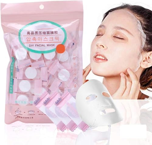 30-Piece Compressed Facial Mask Sheets for DIY Spa & Skin Care - Honeycomb Non-Woven Fabric Pre-Cut Paper Masks for Hydration & Revitalization | Perfect for At-Home Facial Treatments, Travel & Gift Sets