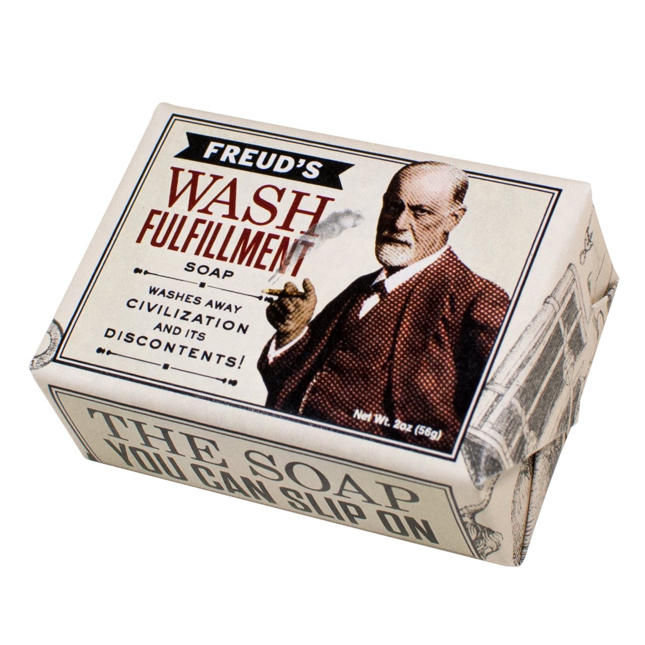 Freud Wash Fulfillment Soap - 2oz Travel Size Guest Bar | Made in USA | Novelty Gift for Psychologists & Philosophy Lovers | Perfect for Home, Office & Travel Use
