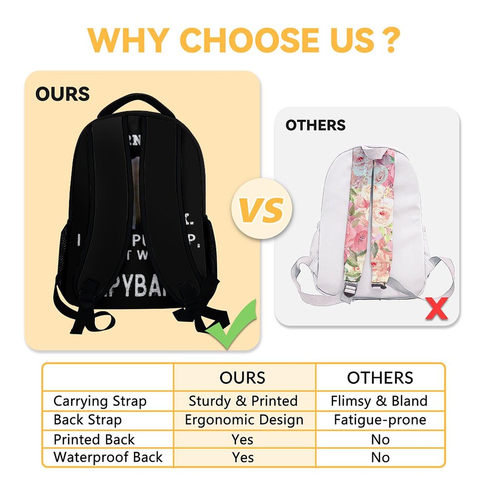 16 Inch Kids Backpack for School - Durable Black Bookbag for Boys & Girls - Funny Middle School Backpack for Daily Use, Travel & Outdoor Activities