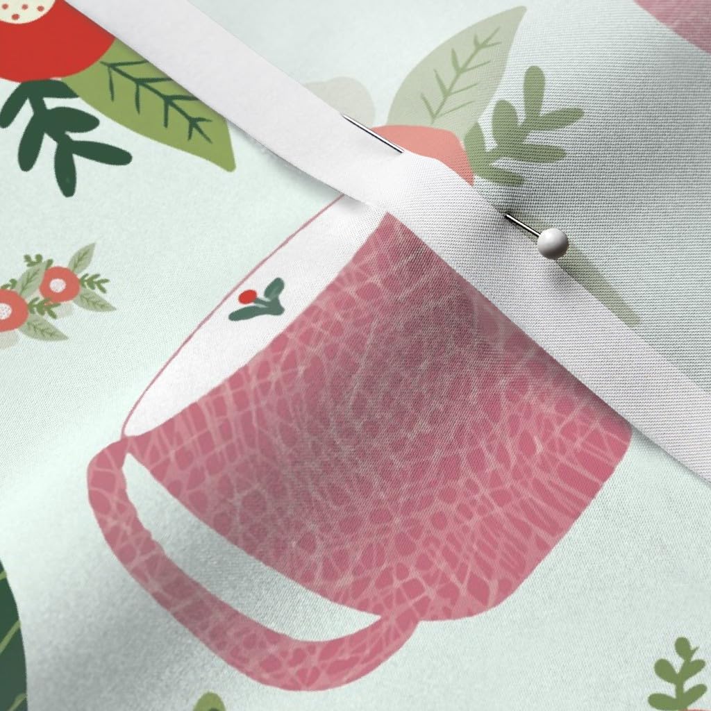 Premium Spoonflower Fabric - Hygge Houseplants & Reading Books Print on Satin Fabric by The Yard for Sewing, Apparel, Fashion, Blankets & Home Decor | Perfect for DIY Projects, Curtains, Pillows & Cozy Interior Design