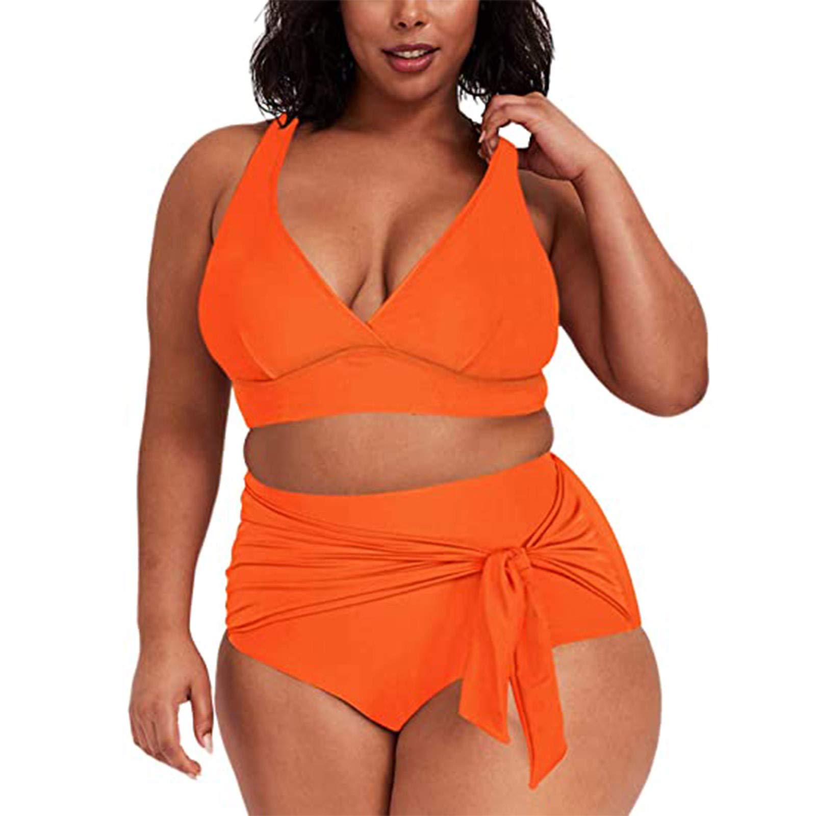 **Women's High Waisted Swimsuit 2 Piece Plus Size Bathing Suit Bikini - Flattering Swimwear for Curvy Women, Beach & Pool Vacation Essentials**