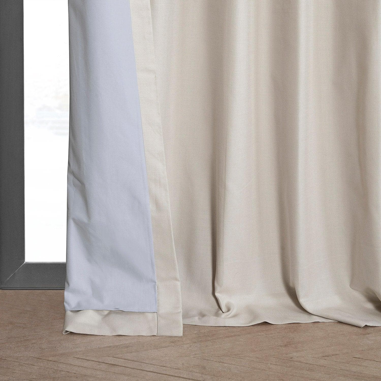 Premium Fable Beige Dune Textured Cotton Blackout Curtains for Bedroom & Living Room - Noise Reducing Thermal Insulated Window Drapes for Hotels, Home Decor and Light Control