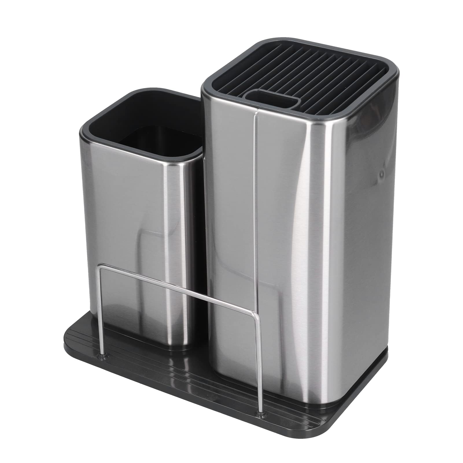 2 in 1 Knife Stand - Large Capacity Anti-Slip Knife Holder with Easy Cleaning for Kitchen & Home | Perfect for Countertop Organization & Safe Storage