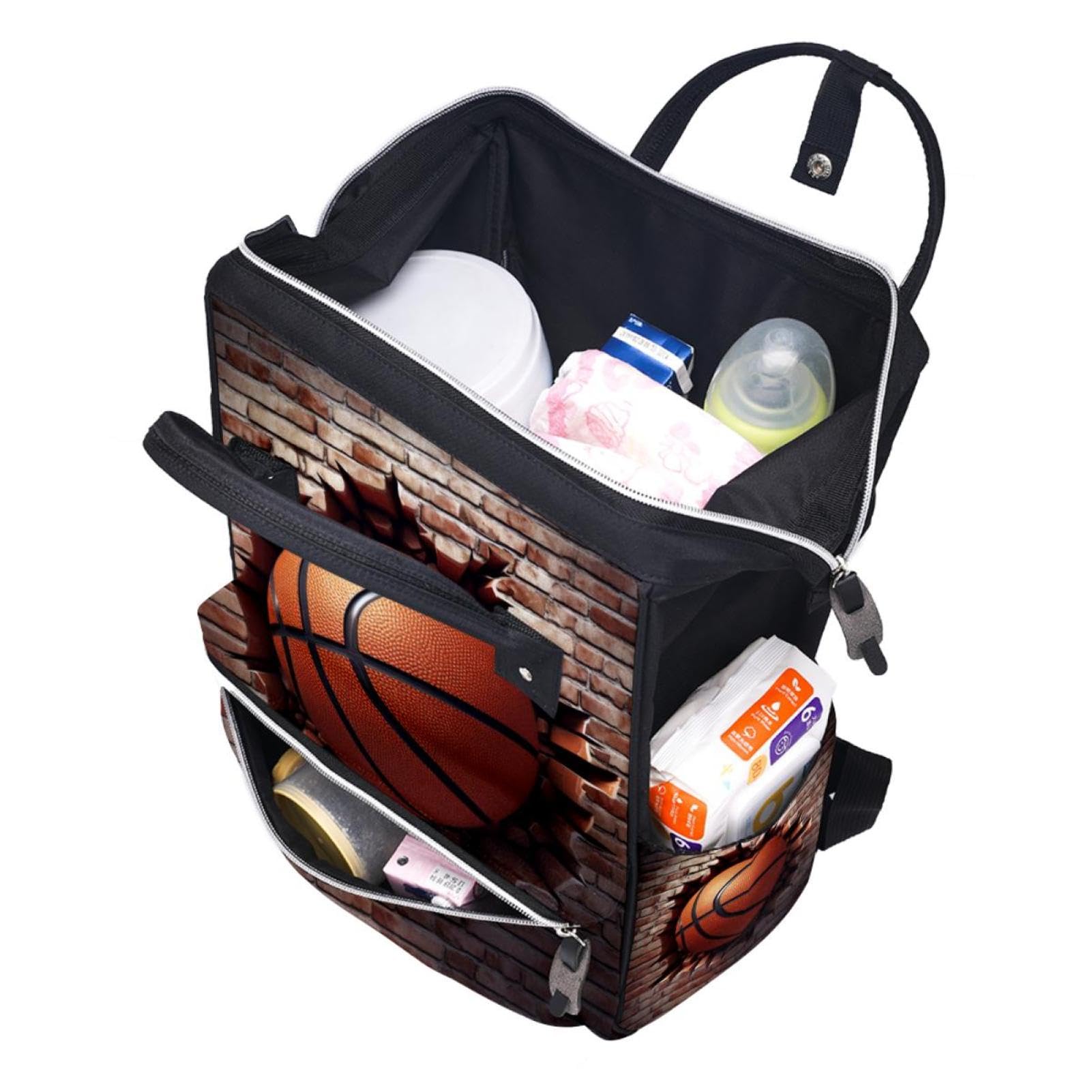 Durable Travel Backpack for Men & Women - Basketball Wall Texture Design - Perfect for Gym, Work, School & Outdoor Adventures