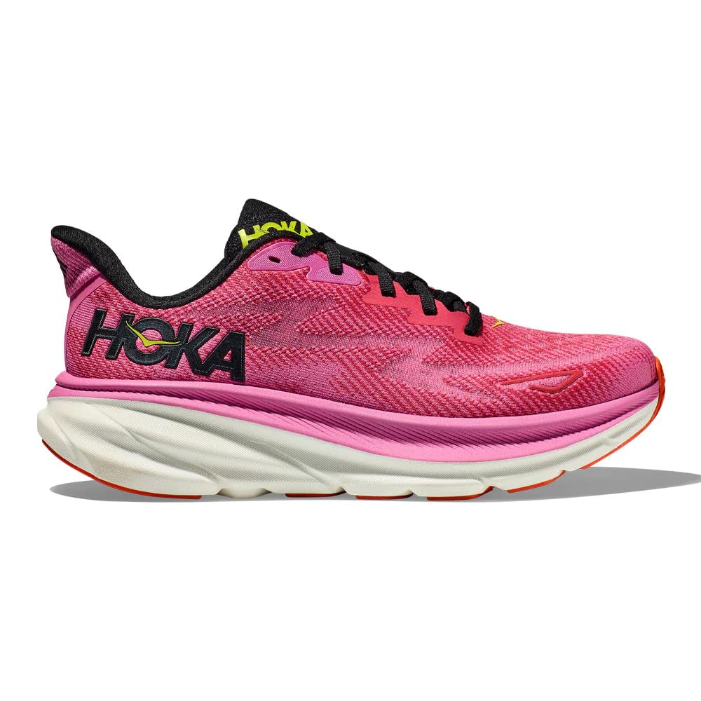 Hoka Women's Clifton 9 Running Shoes - Lightweight Cushioned Sneakers for Women (Raspberry/Strawberry, US Size 9) - Perfect for Jogging, Gym Workouts & Everyday Comfort