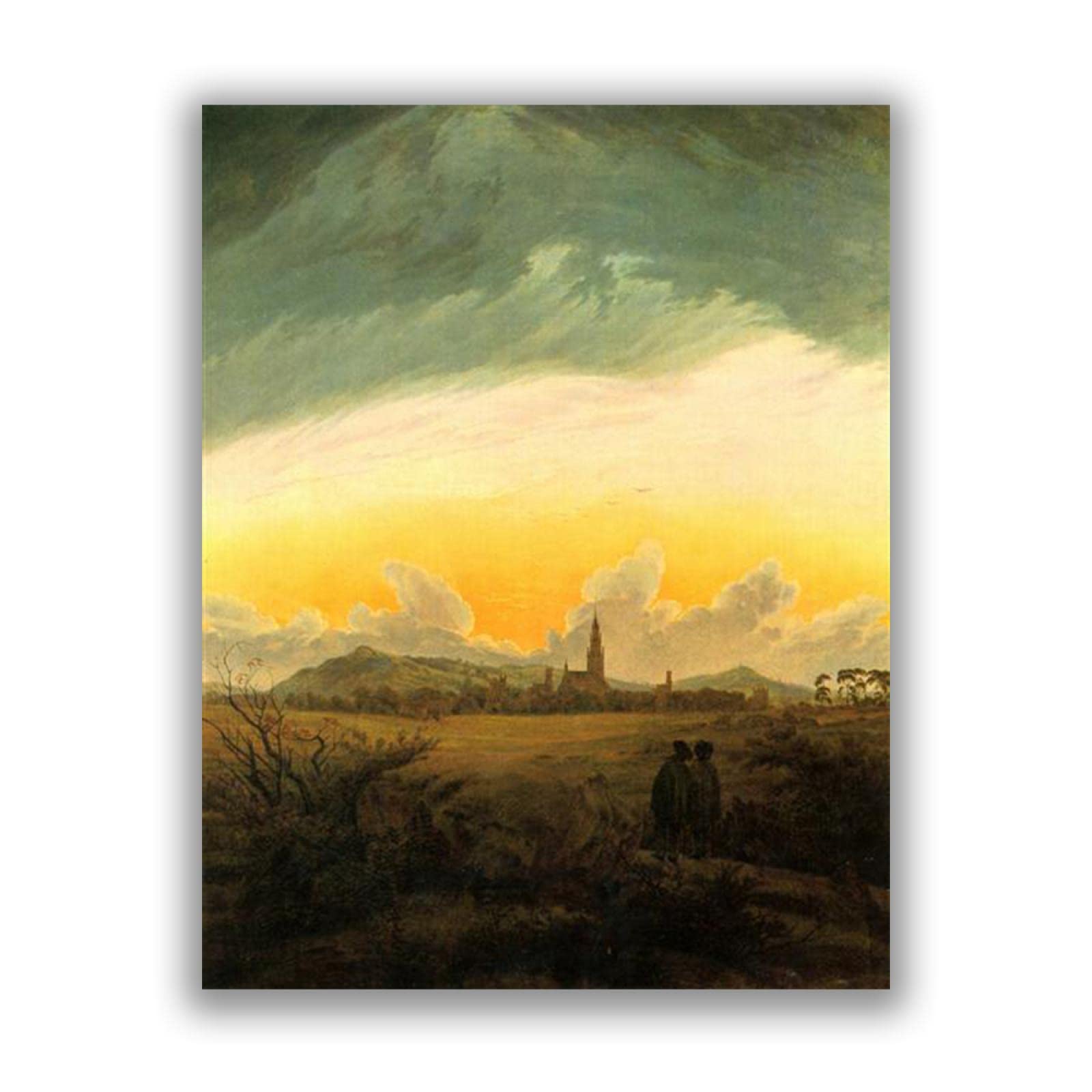 Caspar David Friedrich 'Neubrandenburg' Framed Canvas Print - Premium Wall Art Poster 25x35cm - Home & Office Decor for Living Room, Bedroom, Study