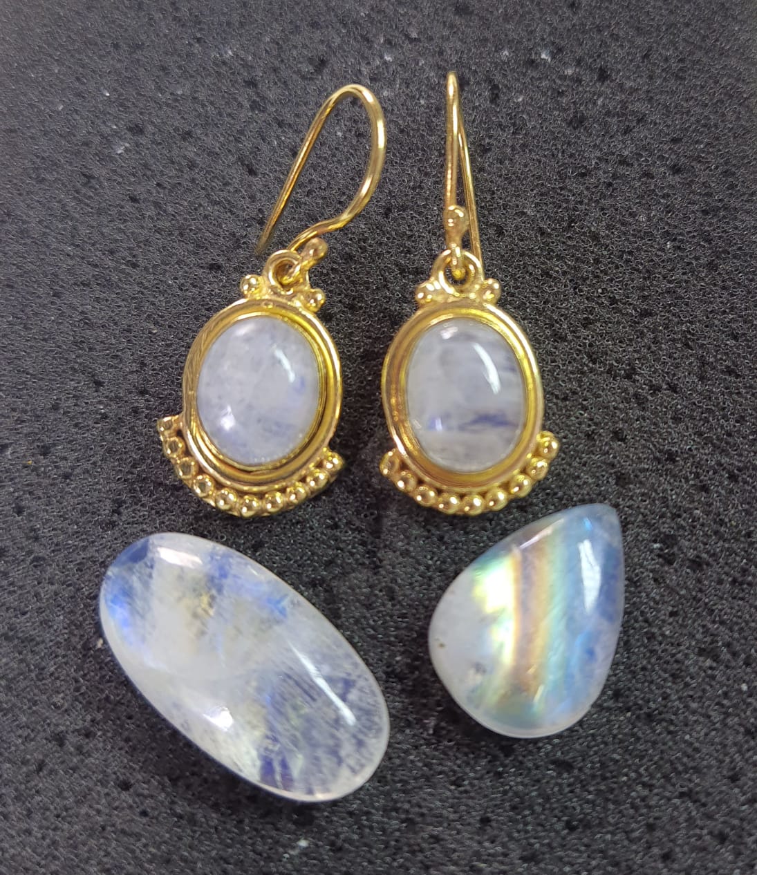 Ananda Soul Jewelry Designer Moonstone Earrings for Women – Elegant Healing Crystal Dangle Earrings for Spiritual Healing, Meditation & Boho Fashion
