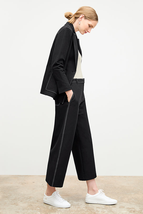 Abby Jean Contrast Stitch Eco-Friendly Denim Jeans - Black | Sustainable Fashion for Casual Wear & Everyday Outfits