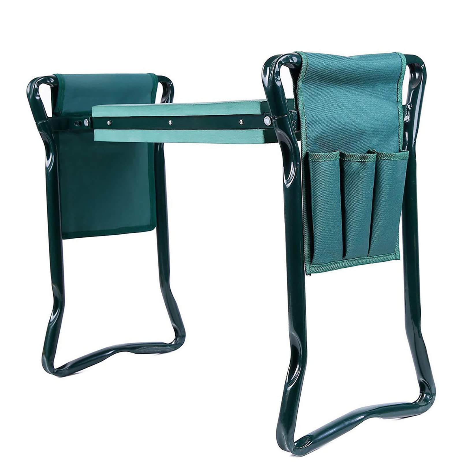 YUEGOO Folding Garden Kneeler Seat with Foam Pad & Tool Pouches - Portable Garden Bench with Handles for Gardening, Weeding & Outdoor Activities - Ergonomic Knee Protection for Seniors & Gardeners