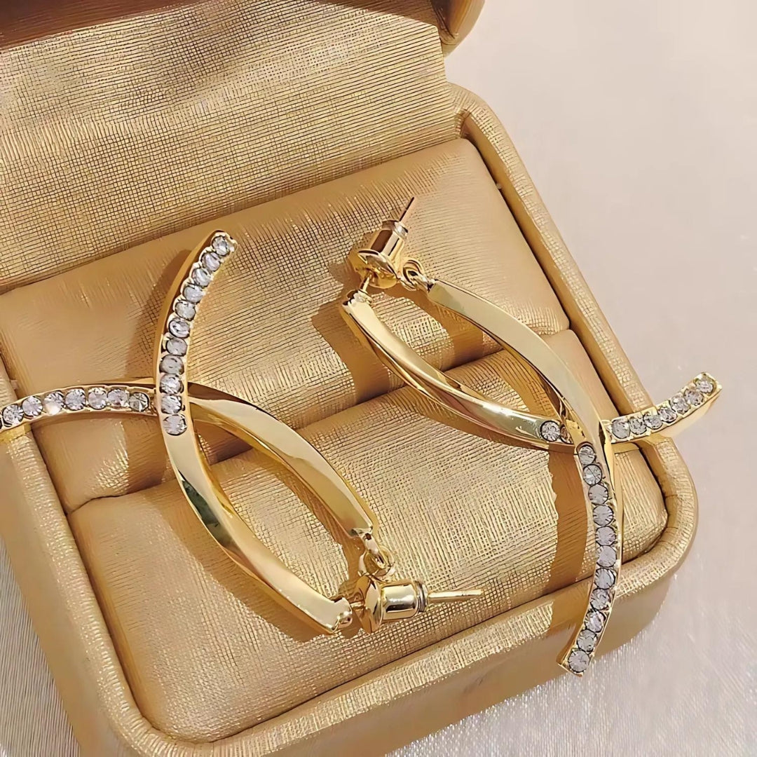 Sterling Silver Irregular Criss Cross Earrings for Women | Trendy Geometric Dangle Earrings | Perfect for Parties, Weddings & Everyday Wear (A7493)