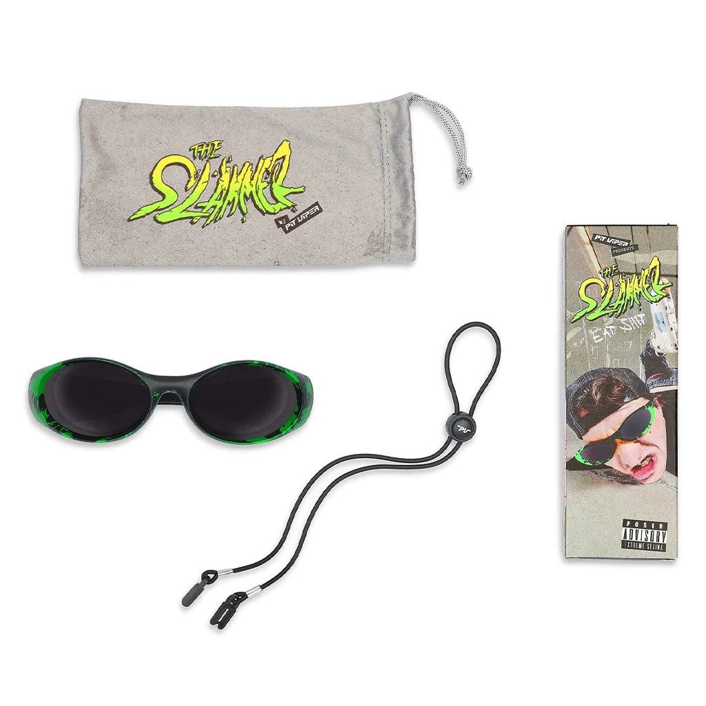 Pit Viper The Slammer Slime Sunglasses - Polarized Sports & Outdoor Shades for Cycling, Running, and Hiking - UV Protection & Anti-Glare Lenses