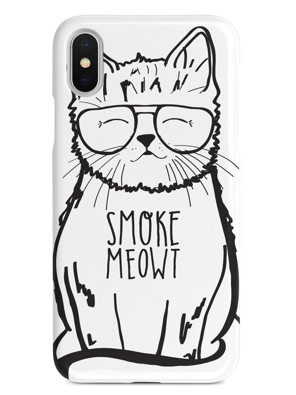 3D Textured Protective Phone Case for Apple iPhone Xs Max - Smoke Meowt Stoner Cat Design - Shockproof & Scratch Resistant Cover - Perfect for Daily Use, Travel & Cat Lovers