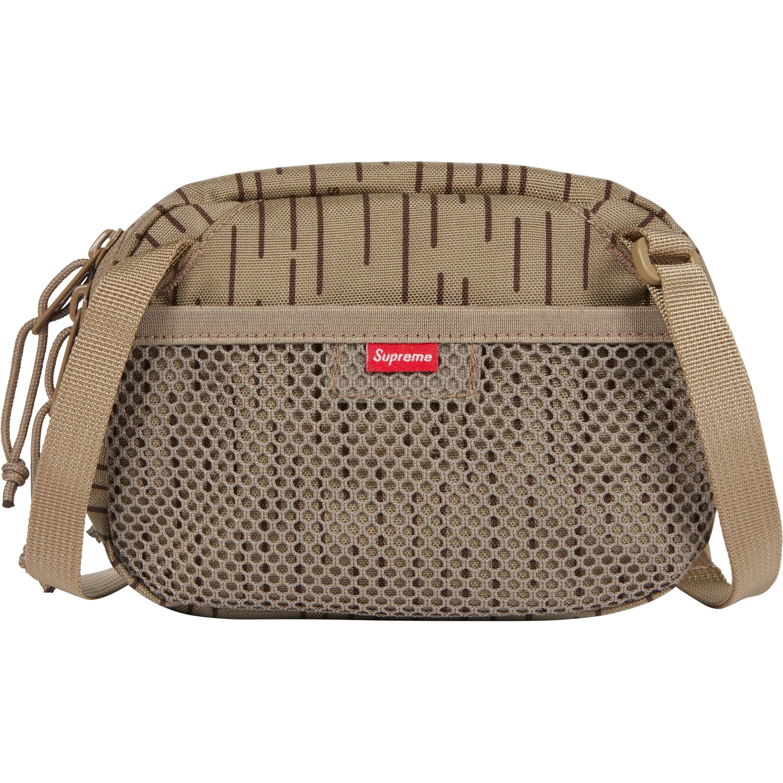 Supreme FW24 Mini Side Bag in Tan Raindrop Print - Stylish Crossbody Bag for Travel, Work & Everyday Use