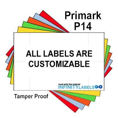 192,000 Primark 1912 Compatible Fluorescent Red General Purpose Labels for Primark P-14 Price Guns with Security Cuts - Perfect for Retail Pricing, Inventory Management and Warehouse Organization
