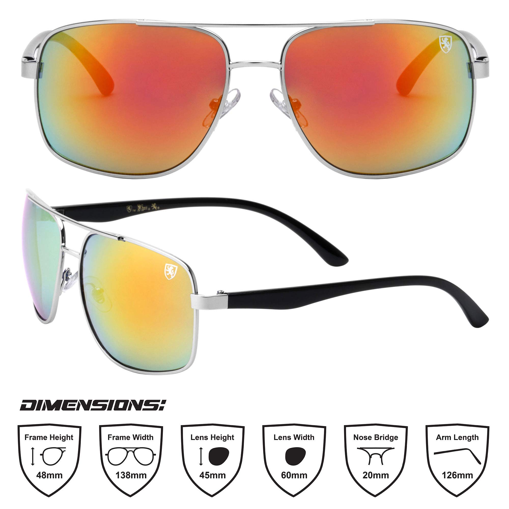 Square Aviator Sunglasses for Women & Men - Polarized UV Protection - Classic Retro Style for Driving, Beach & Outdoor Activities