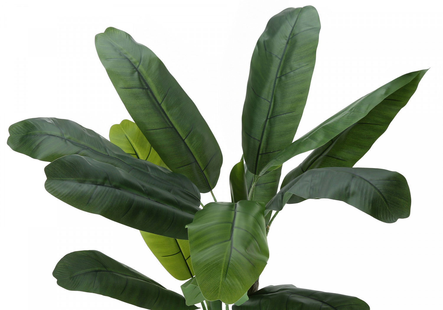 55 Inch Artificial Banana Tree with 6 Black Pots - Realistic Green Faux Plant for Home Decor, Office, Living Room, and Indoor Spaces