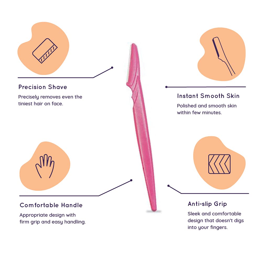 Sanfe Detan Chocolate Wax for Smooth Hair Removal - 600g with Natural Chocolate Extracts | Sanfe Reusable Eyebrow Razor for Women - Pack of 3 | At-Home Hair Removal & Eyebrow Grooming Kit