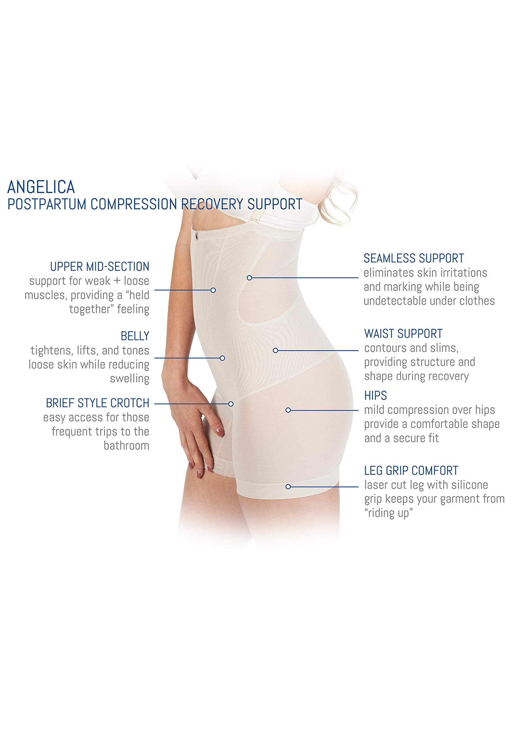 Angelica Postpartum Recovery Shapewear for Women - Post Pregnancy Belly Wrap & Body Shaper for C-Section & Natural Birth - Perfect for Postpartum Support, Slimming & Comfort
