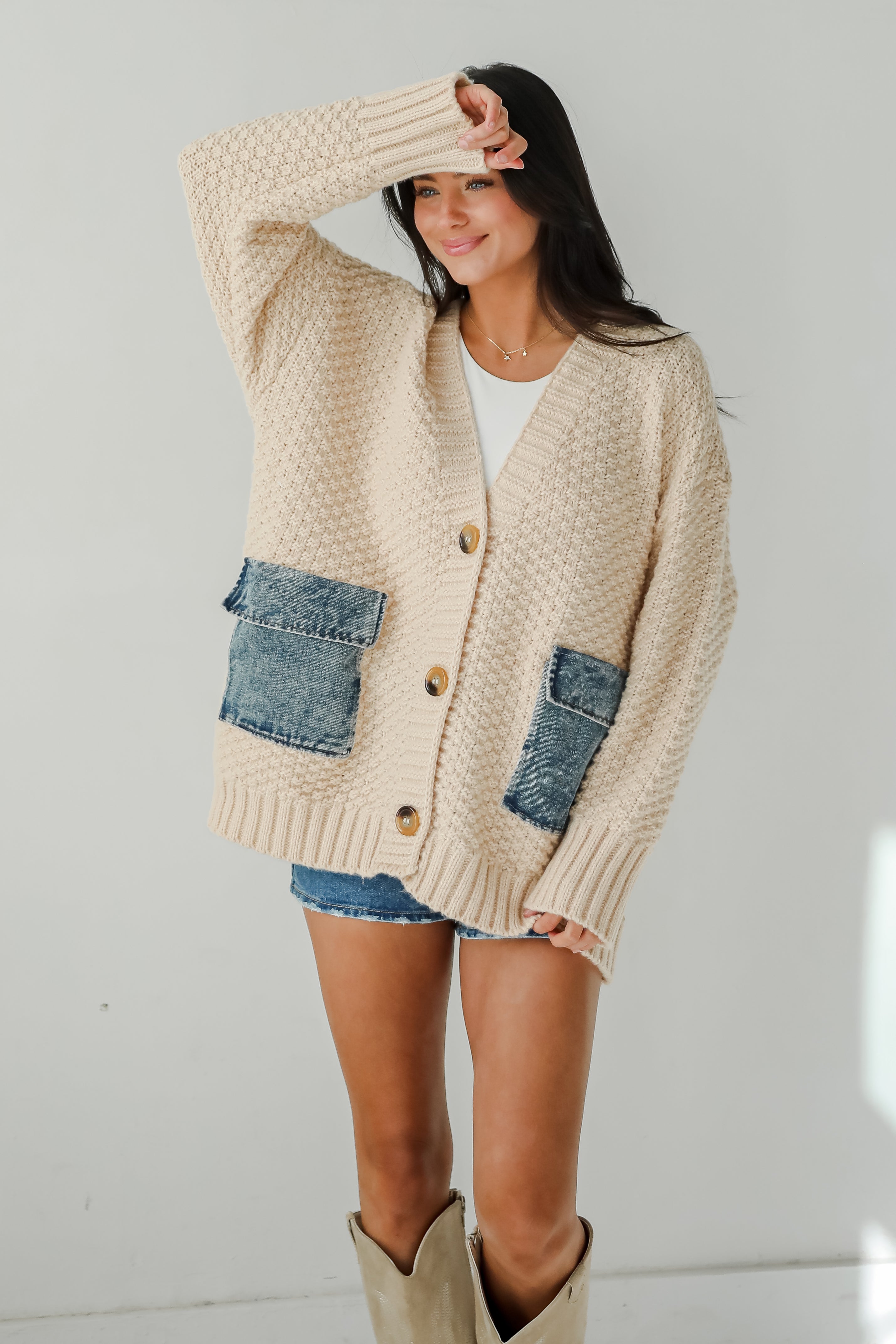 Beyond Cozy Cream Oversized Sweater Cardigan for Women - Soft Chunky Knit Open Front Long Cardigan | Perfect for Fall Winter, Lounging at Home, Coffee Dates & Casual Outfits