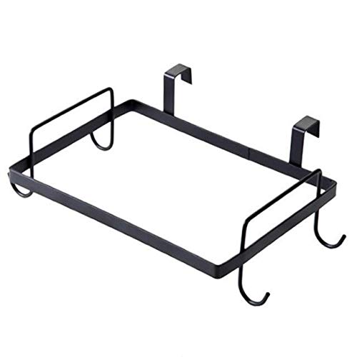 Sifanny Metal Trash Bag Holder - Under Cabinet Garbage Bag Rack for Kitchen, Bathroom & Office - Space Saving Storage Organizer (Black) - Perfect for Small Spaces, Recycling & Disposable Bag Management