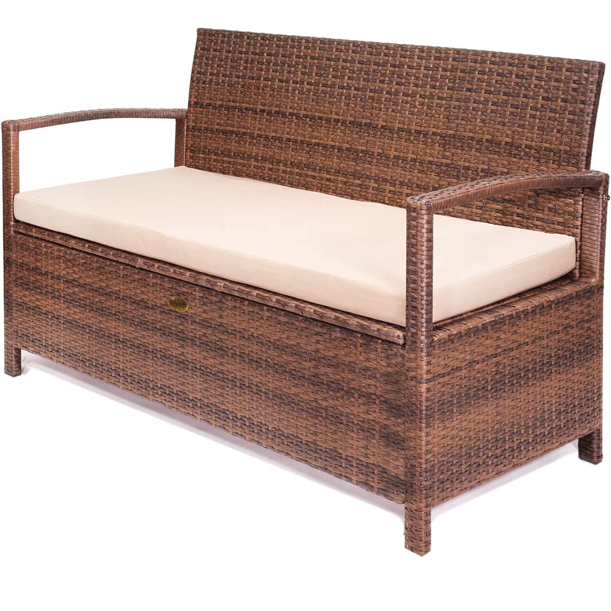 Barton Deck Box with Seat Cushion - Outdoor Patio Storage Bench for Pool, Yard & Porch - Waterproof Garden Furniture for Backyard, Tools & Pool Accessories - Perfect for Outdoor Seating & Storage Solutions