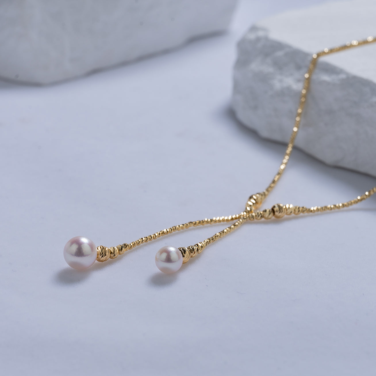 18k Solid Gold Akoya Hanadama Pearl Necklace KN00144 - Luxury Japanese Pearl Jewelry for Women, Elegant Bridal Gift & Anniversary Present