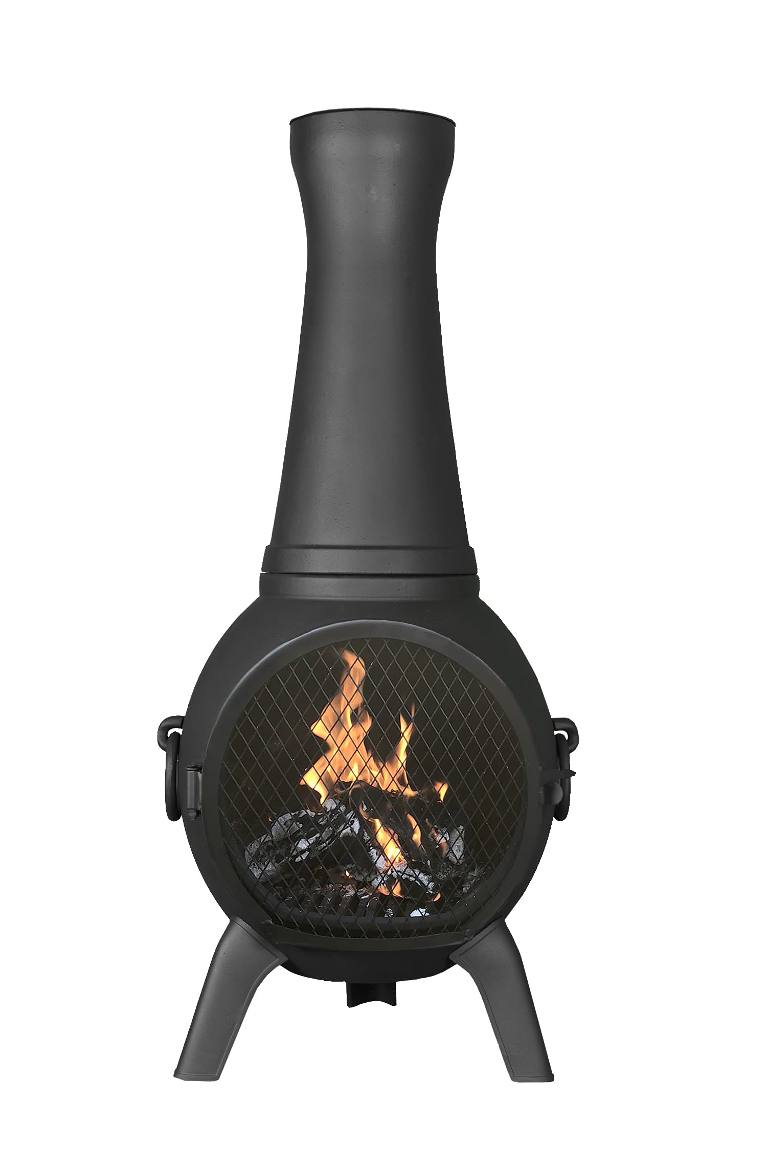 Blue Rooster Gas Chiminea & Fire Pit Conversion Kit with Gray Pebbles & 10' Hose - Outdoor Patio Heating Solution for Backyard Gatherings & Camping