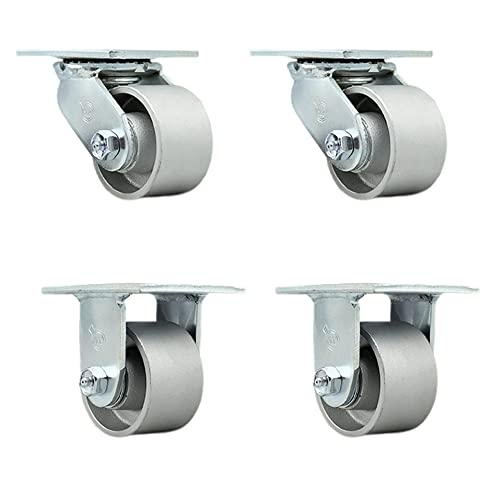 2 Swivel w/2 Side Lock Brakes - 2 Rigid