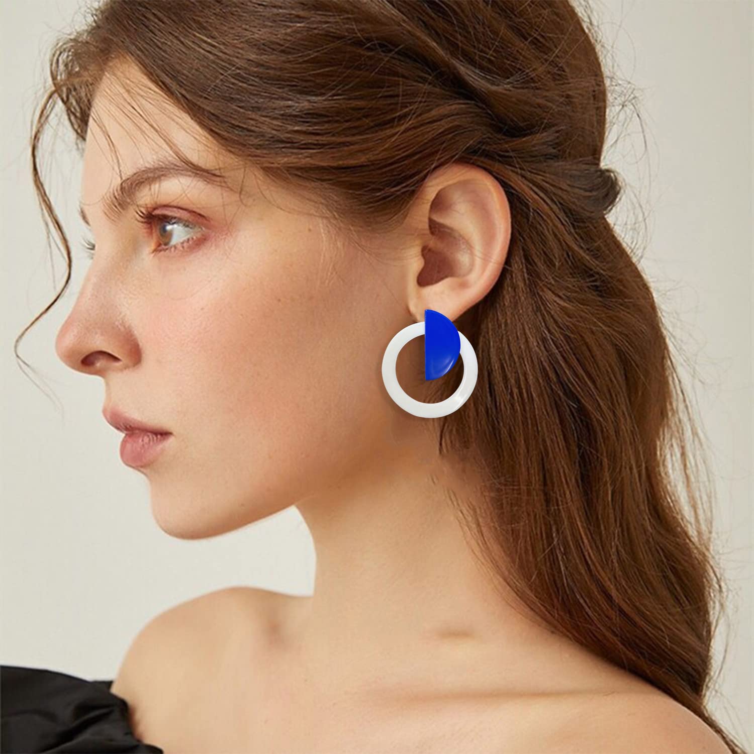 Hollow Round Acrylic Earrings for Women - Geometric Statement Hoop Drop Dangle Earrings - Fashion Resin Acetate Jewelry for Girls | Perfect for Parties, Weddings & Everyday Wear