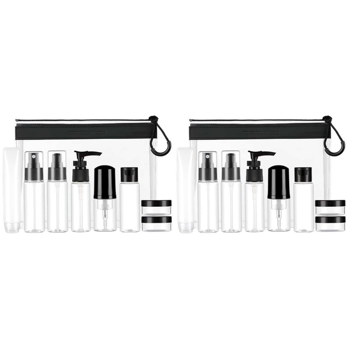 FRCOLOR 18-Piece Travel Bottle Set - Leak-Proof Refillable Toiletries Containers for Shampoo, Lotion & Cosmetics | TSA Approved Portable Travel Accessories for Vacation, Gym & Business Trips