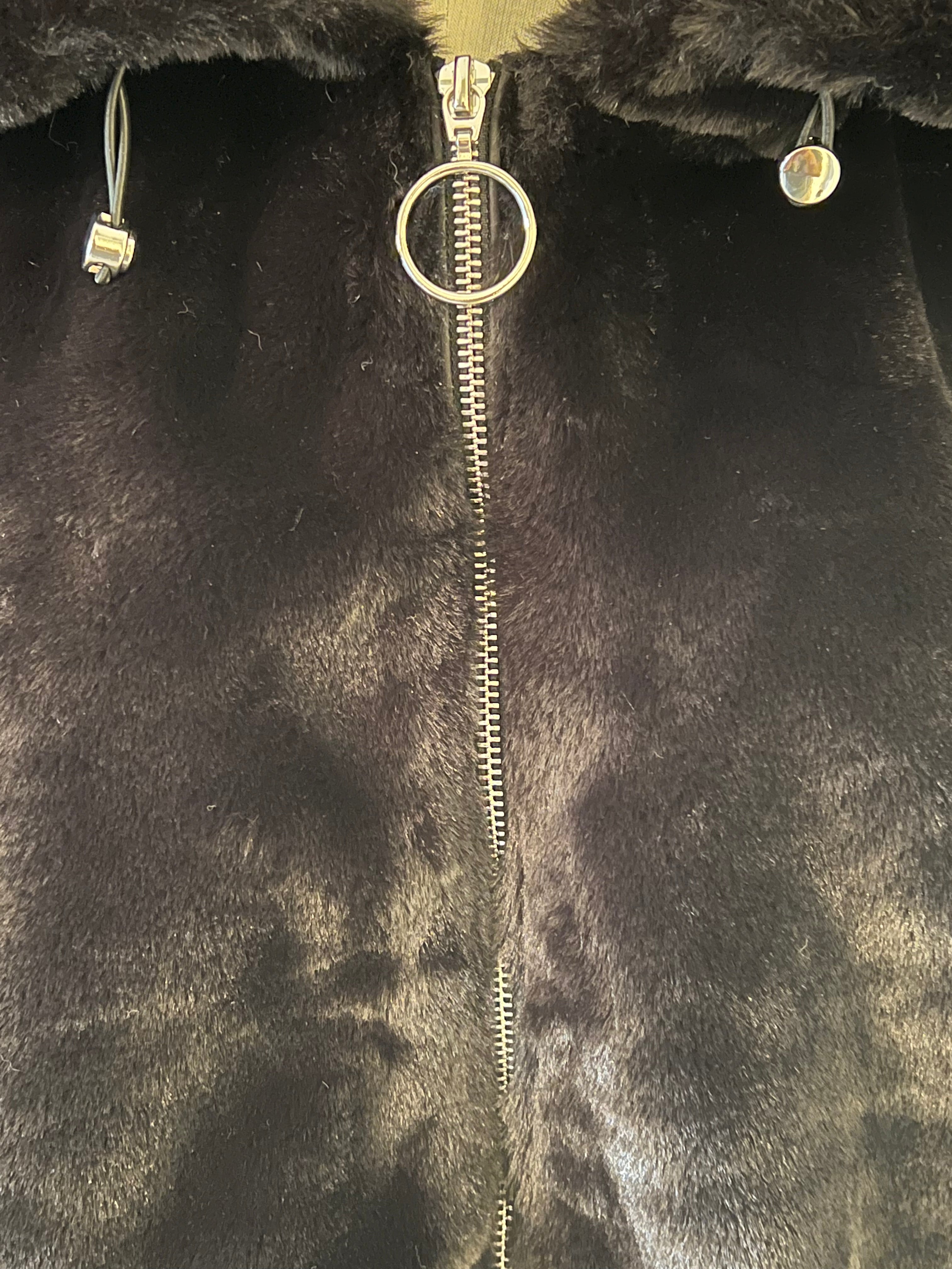 Sebby Black XL Faux Fur Bomber Jacket - Warm Winter Coat for Women, Stylish Outerwear for Casual Outings & Cold Weather Fashion