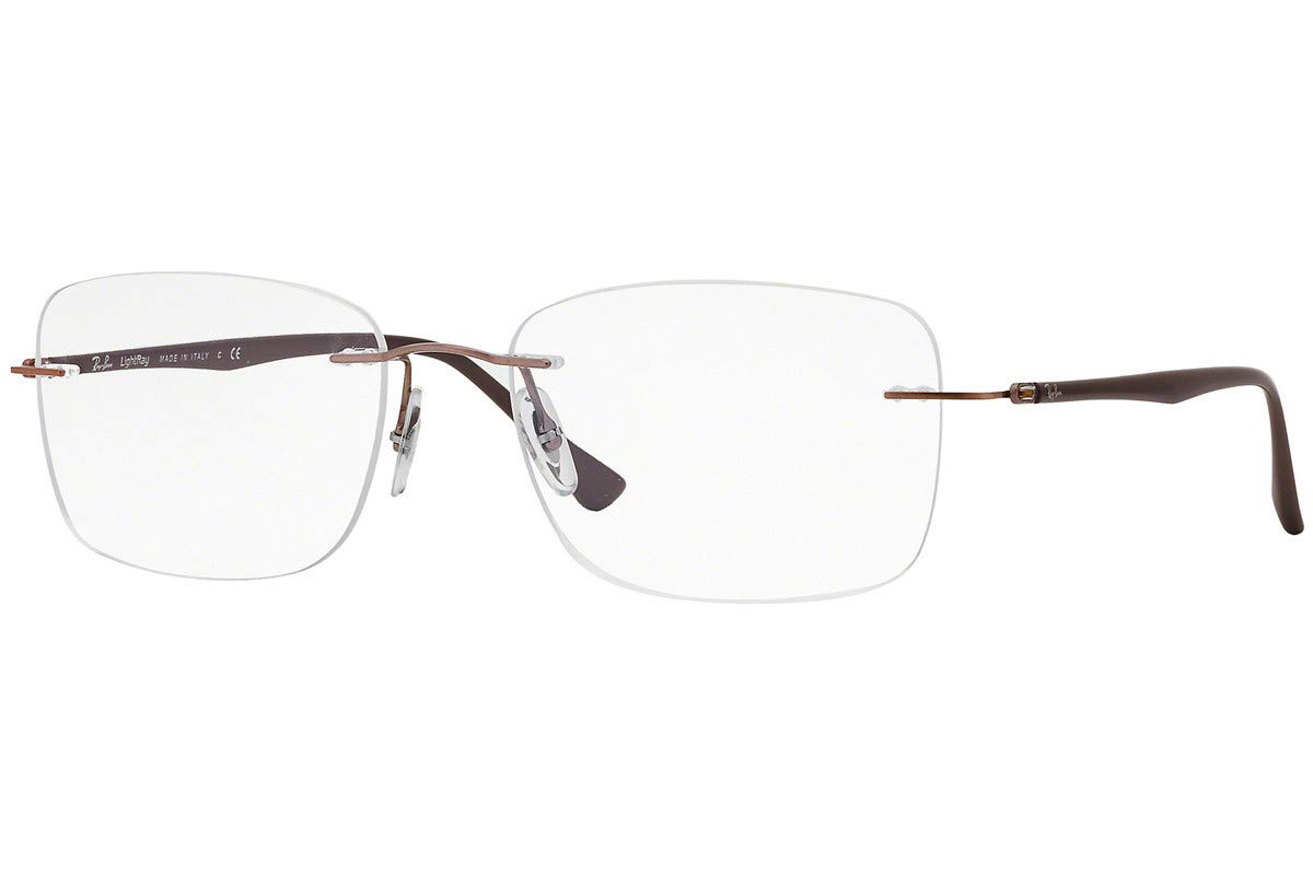 Ray-Ban Men's Rx8725 Titanium Square Prescription Eyeglass Frames - Lightweight & Durable for Work, Driving & Everyday Wear