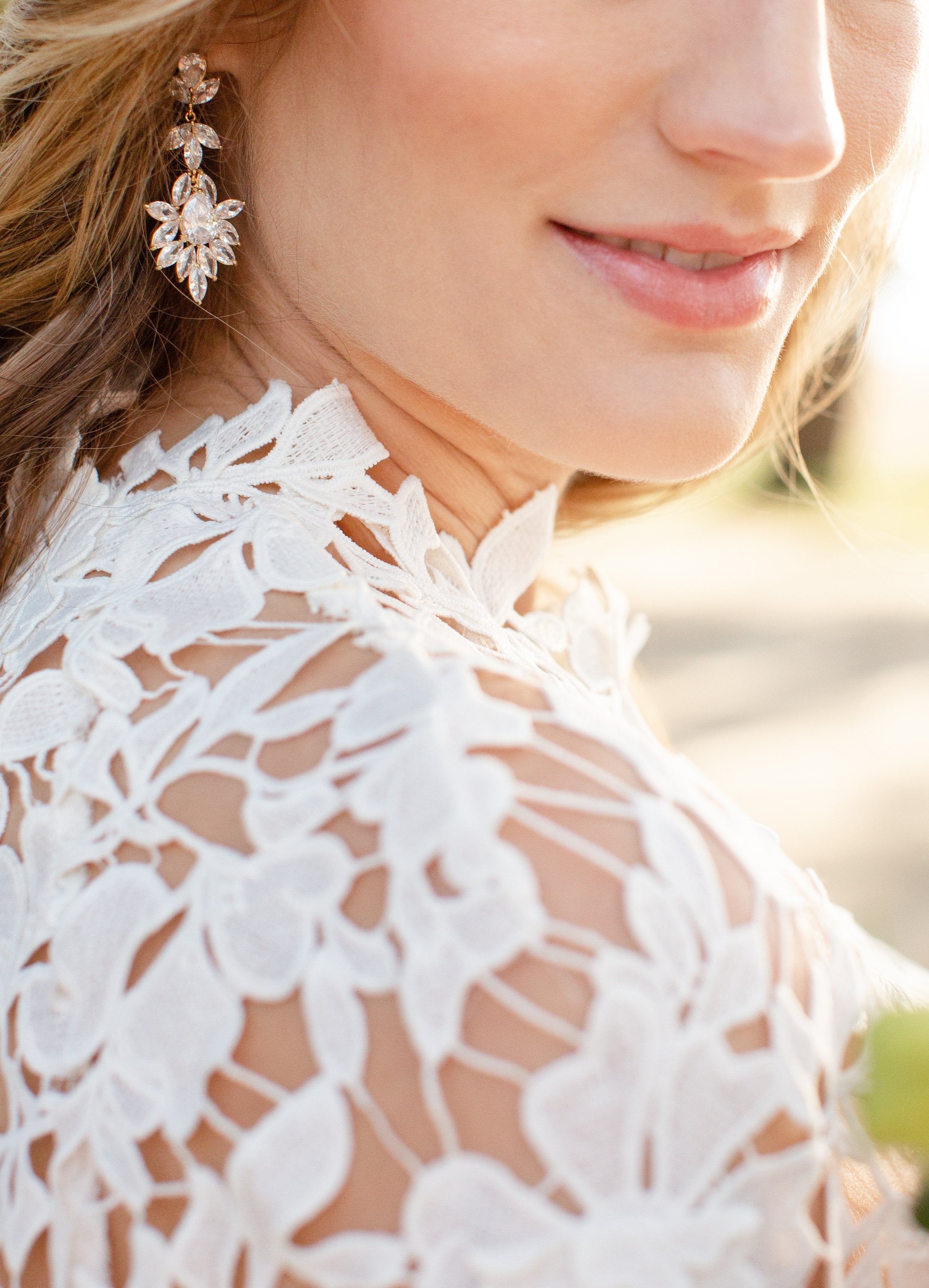 INES Sterling Silver Bridal Earrings for Women - Elegant Wedding Jewelry Gift for Bride, Bridesmaids & Special Occasions
