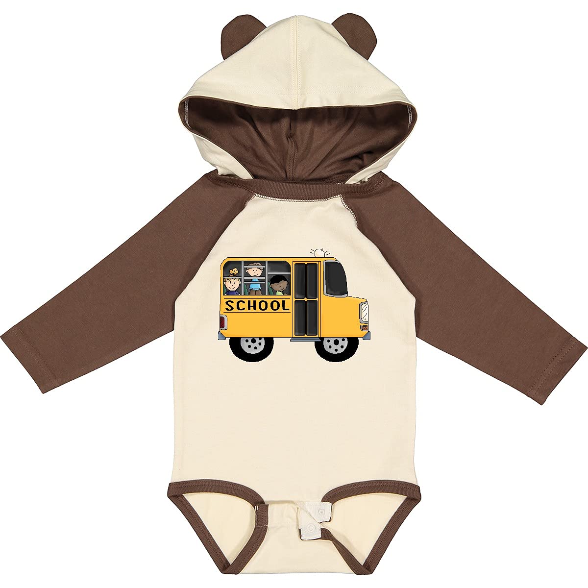 Inktastic School Bus Print Long Sleeve Baby Bodysuit - Soft Cotton Infant Romper for Boys & Girls - Perfect for Daycare, Playdates & Family Outings