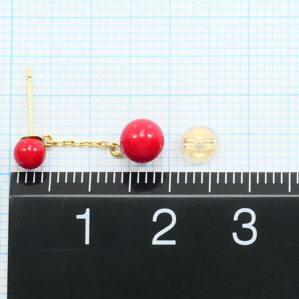 18K Yellow Gold Coral Earrings for Women - Elegant Handmade Dangle Earrings for Wedding, Party & Special Occasions