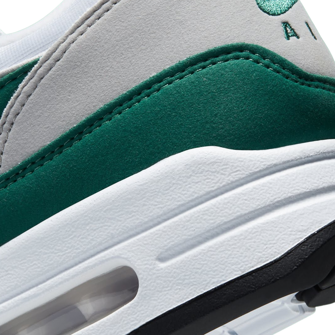 Nike Air Max 1 Anniversary Green White Evergreen Aura Neutral Grey Black Running Shoes for Men - Comfortable Sneakers for Jogging, Gym Workouts & Casual Wear