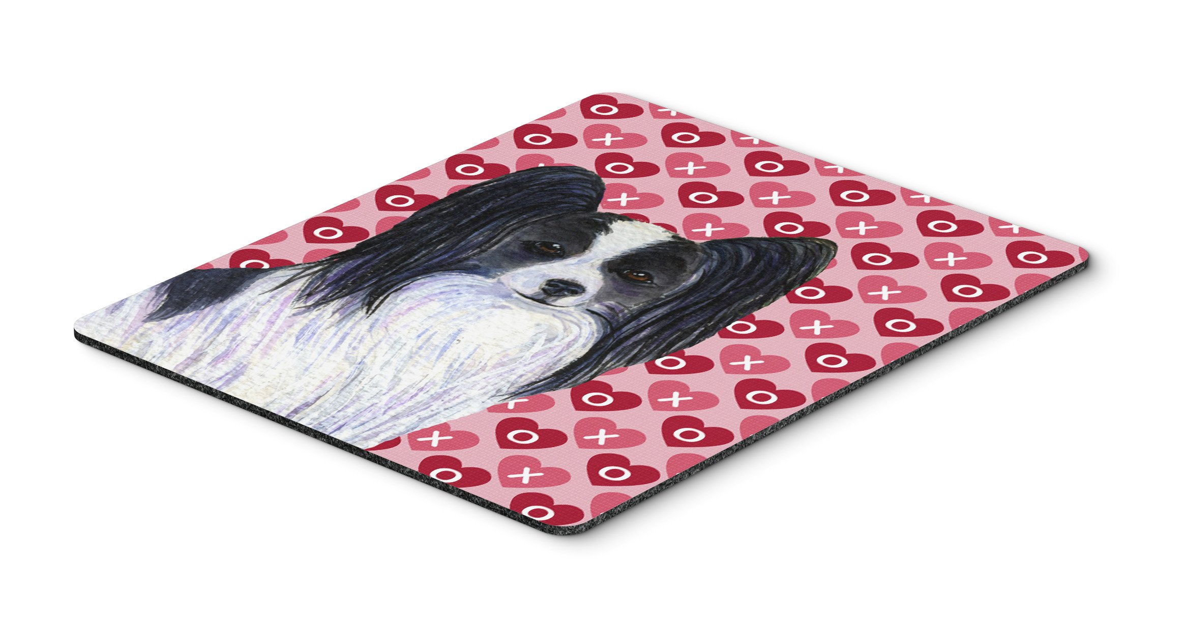 Caroline's Treasures SS4505MP Papillon Hearts Love & Valentine's Day Mouse Pad - Large Washable Non-Slip Desk Mat for Home Office, Gaming, Computer & Laptop Use - Perfect Gift for Valentine's Day & Romantic Decor