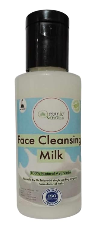 Organic Greens Face Cleansing Milk - 100ml | Gentle Daily Facial Cleanser for All Skin Types | Perfect for Morning & Night Skincare Routine