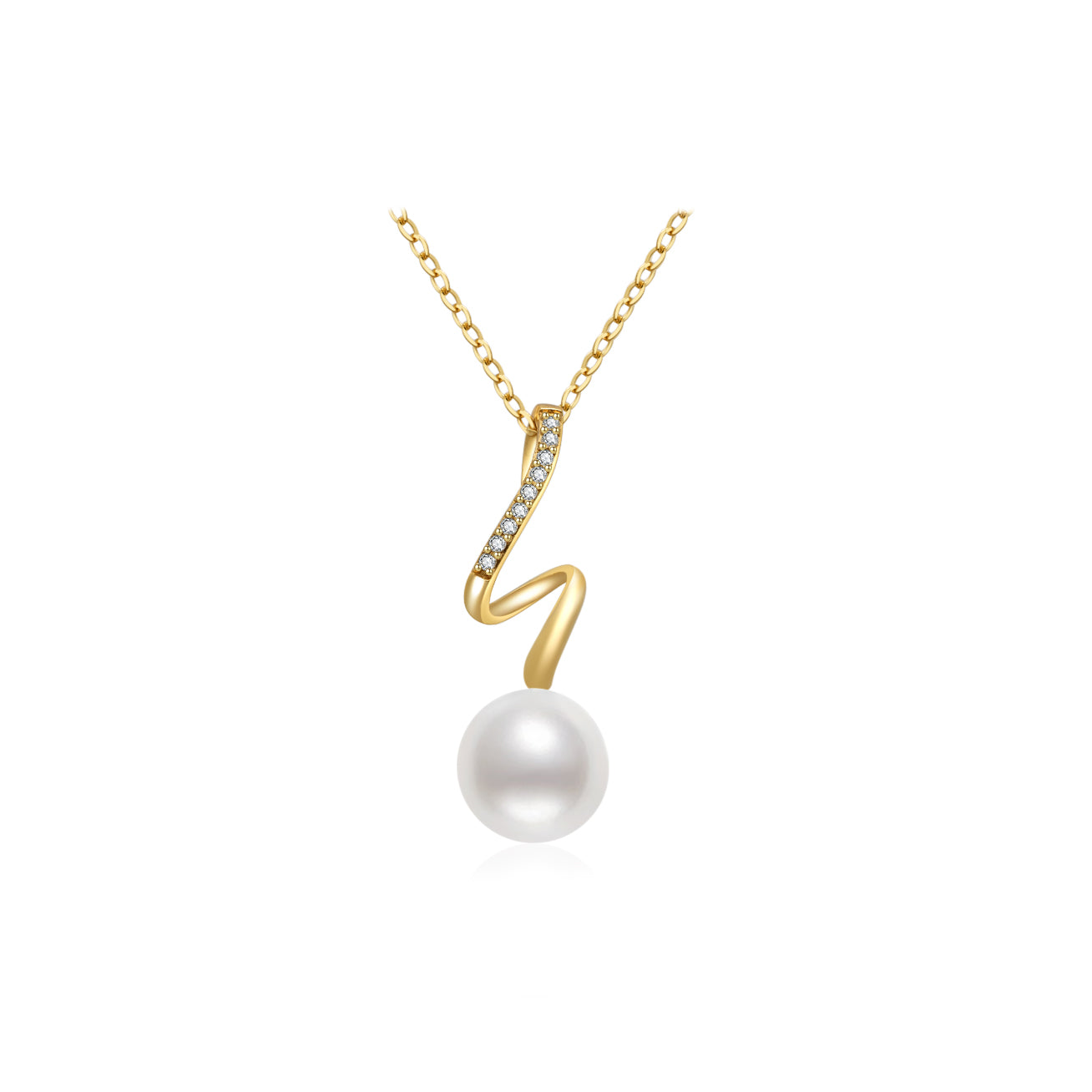 18K Solid Gold Diamond Hanadama Akoya Pearl Necklace for Women | Elegant Bridal Jewelry Gift | Perfect for Weddings, Anniversaries & Special Occasions | KN00135 | S Collection