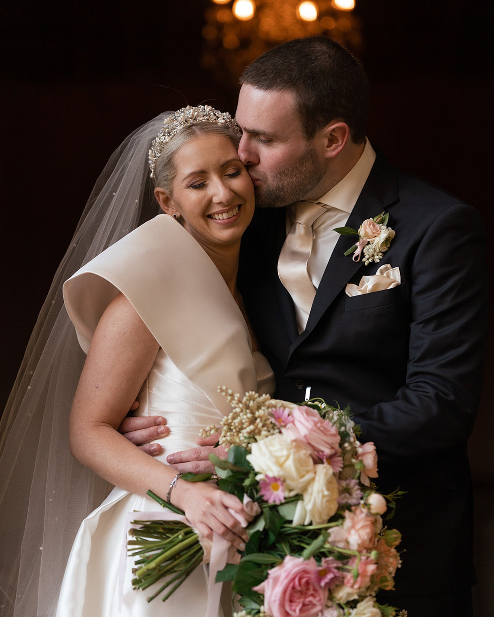 Audra Pearl & Crystal Tiara – Elegant Bridal Headpiece for Weddings, Prom, and Special Occasions