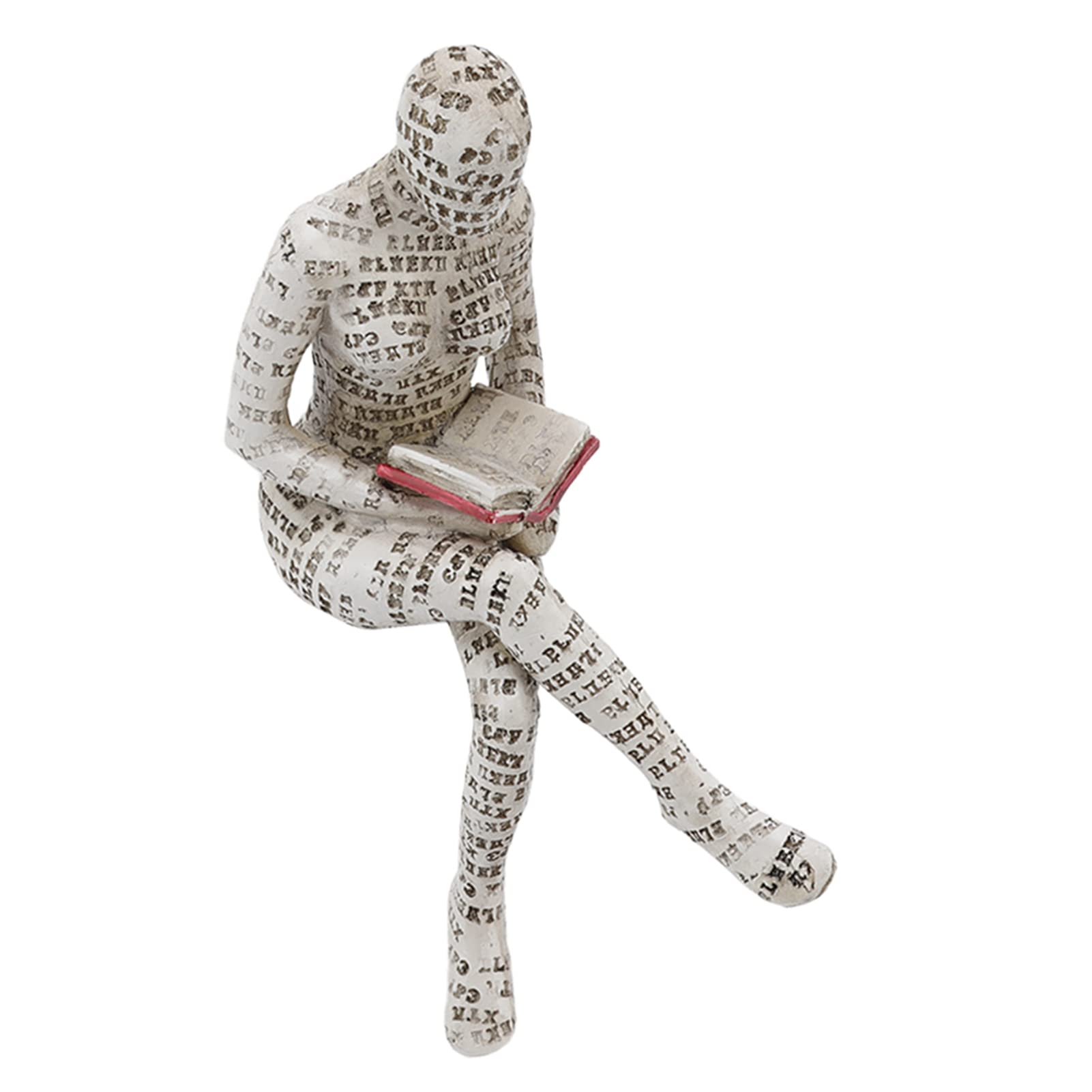 Hand Painted Pulp Ladies Reading Shelf Decor - Weather Resistant Bookshelf Ornament for Living Room, Bedroom & Office - Perfect for Home Decor & Bookshelf Styling