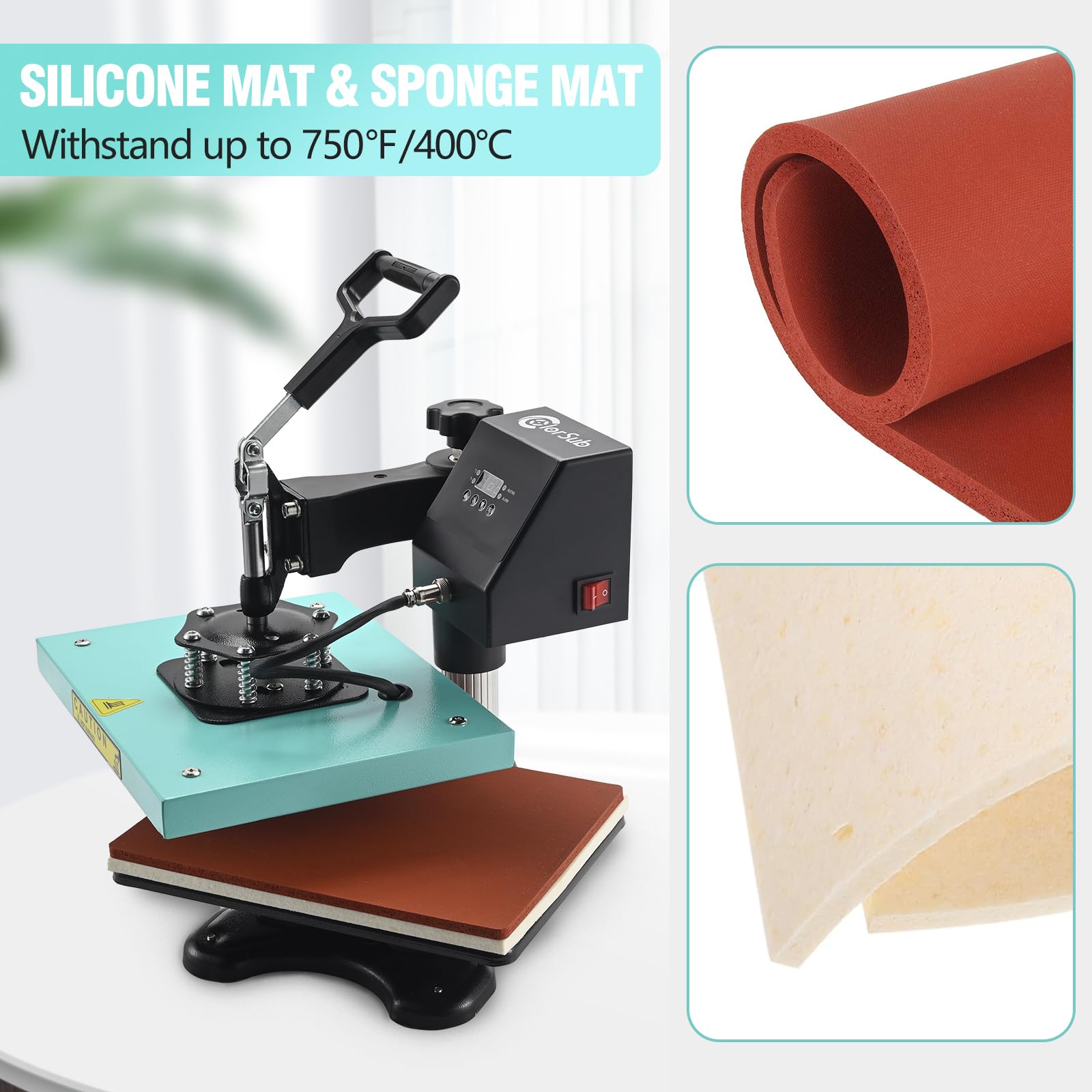 ColorSub 9x12 Inch Heat Press Machine for T-Shirts - 3 in 1 Small Sublimation Heat Transfer Press for DIY Crafts, Custom Apparel & Small Business Use