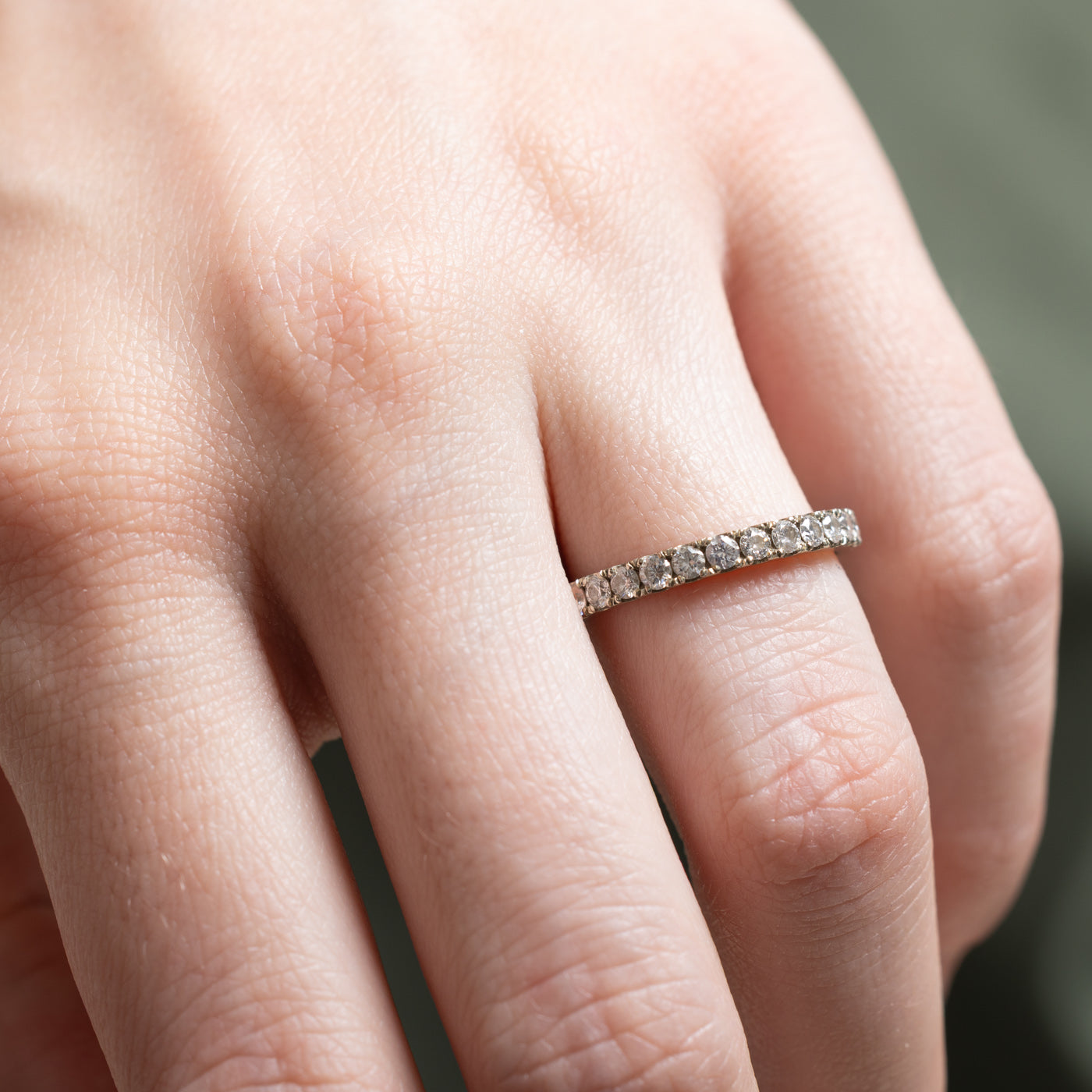 Semi Eternity Diamond Wedding Band Ring - 0.42ctw Round Cut Diamonds in 14K White Gold - Size 5.75 - Perfect for Anniversary, Engagement & Bridal Jewelry Gifts