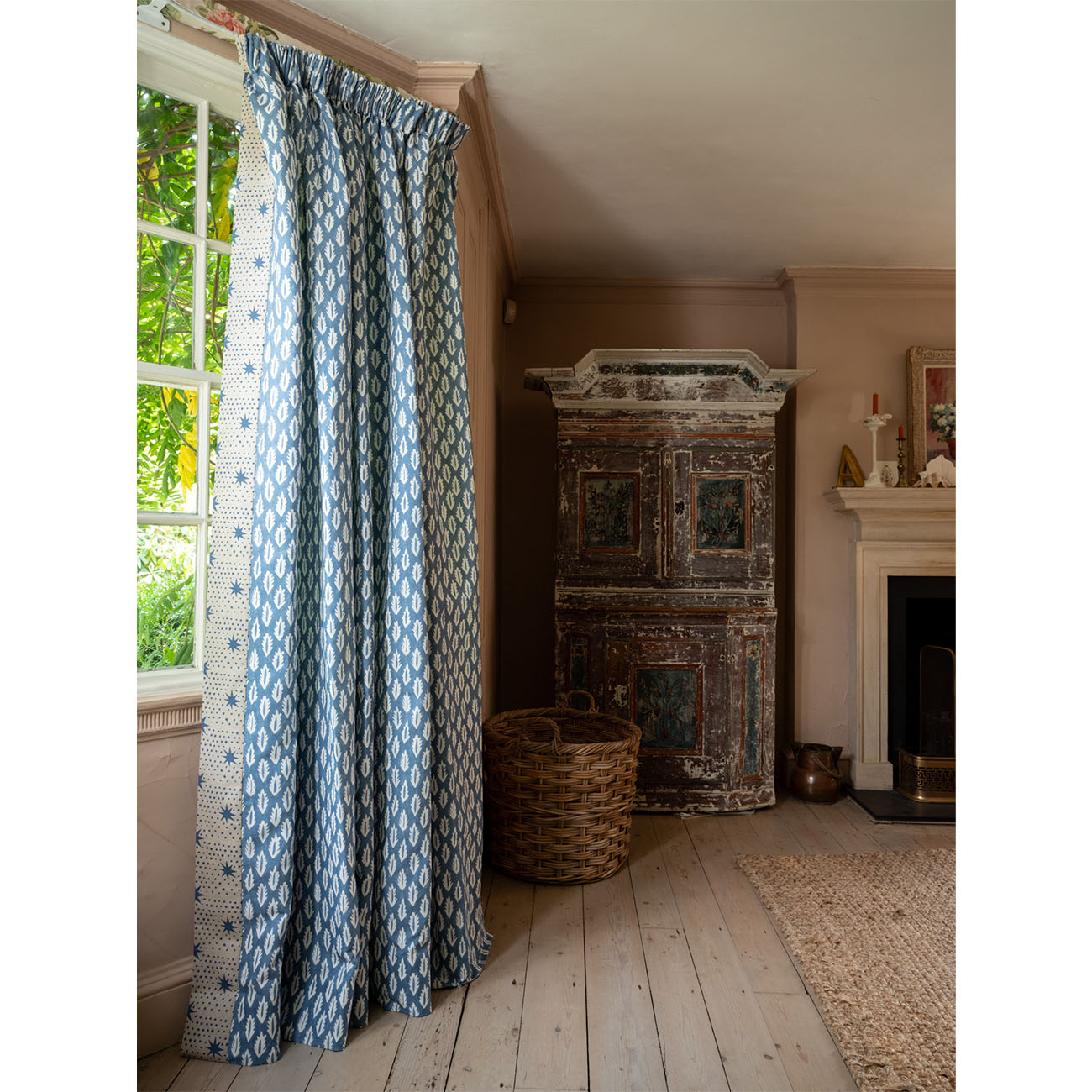 Blue Forest Printed Linen Cotton Fabric - Soft & Breathable for Home Decor, DIY Crafts & Upholstery Projects
