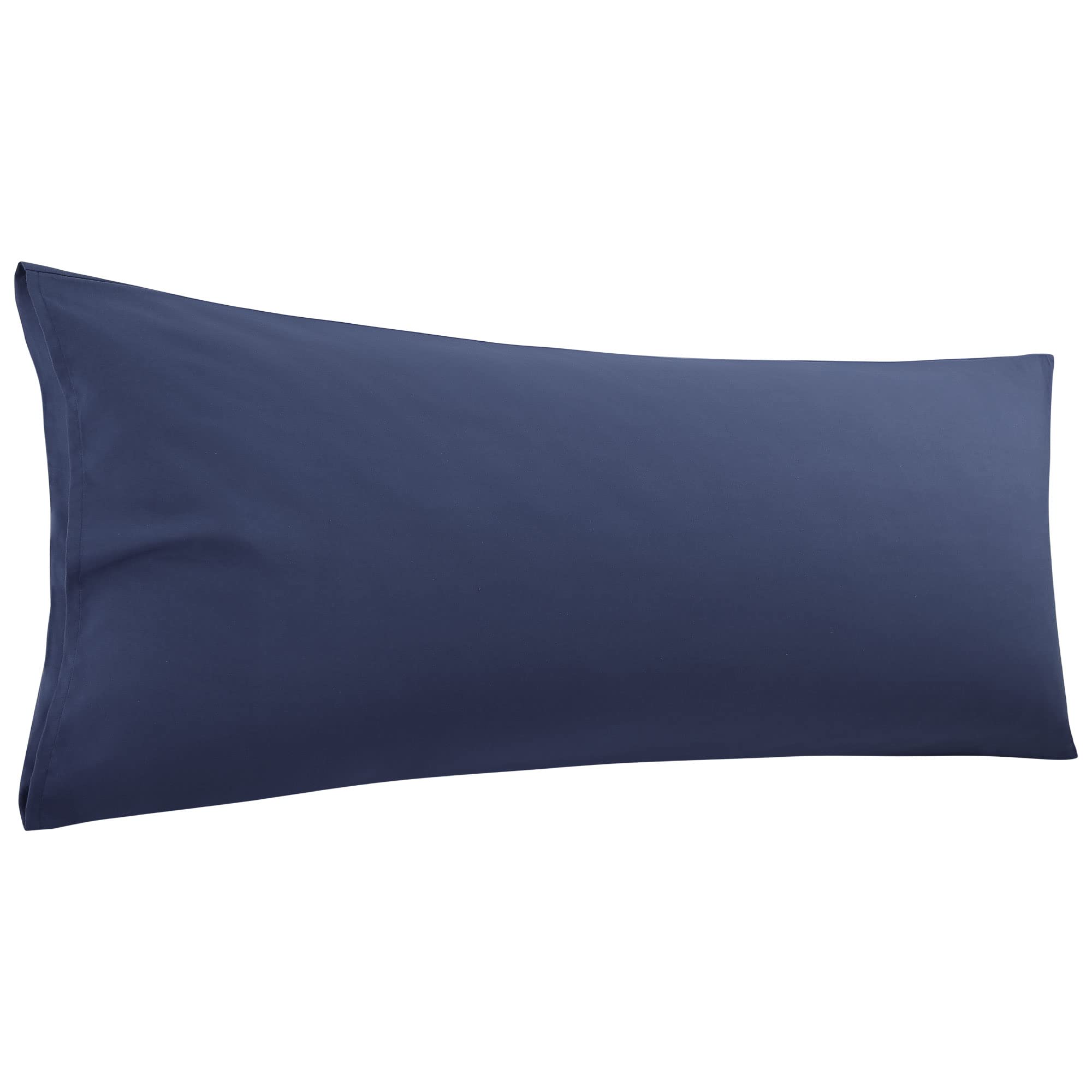 Microfiber Body Pillow Case 20x48 Inches - Soft 90 GSM Polyester Pillow Cover Replacement - Navy Blue - Perfect for Pregnancy Support, Back Pain Relief & Comfortable Sleeping